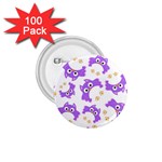 Purple Owl Pattern Background 1.75  Buttons (100 pack) 