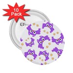 Purple Owl Pattern Background 2.25  Buttons (10 pack) 