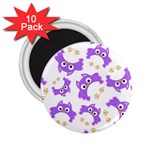 Purple Owl Pattern Background 2.25  Magnets (10 pack) 