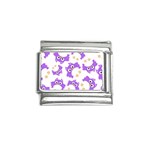 Purple Owl Pattern Background Italian Charm (9mm)