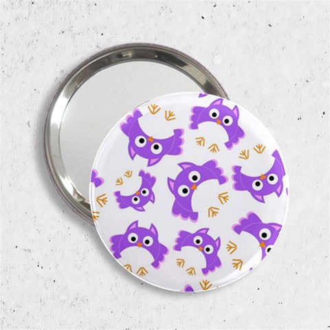 Purple Owl Pattern Background 2.25  Handbag Mirrors from ArtsNow.com Front