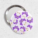 Purple Owl Pattern Background 2.25  Handbag Mirrors