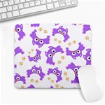 Purple Owl Pattern Background Large Mousepad