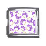 Purple Owl Pattern Background Mega Link Italian Charm (18mm)