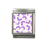 Purple Owl Pattern Background Italian Charm (13mm)
