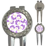 Purple Owl Pattern Background 3-in-1 Golf Divots