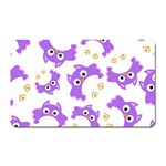 Purple Owl Pattern Background Magnet (Rectangular)