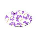 Purple Owl Pattern Background Sticker Oval (10 pack)