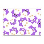 Purple Owl Pattern Background Sticker A4 (10 pack)