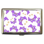 Purple Owl Pattern Background Cigarette Money Case