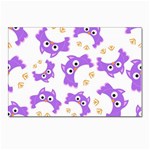 Purple Owl Pattern Background Postcards 5  x 7  (Pkg of 10)