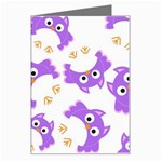 Purple Owl Pattern Background Greeting Card