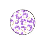 Purple Owl Pattern Background Hat Clip Ball Marker (4 pack)