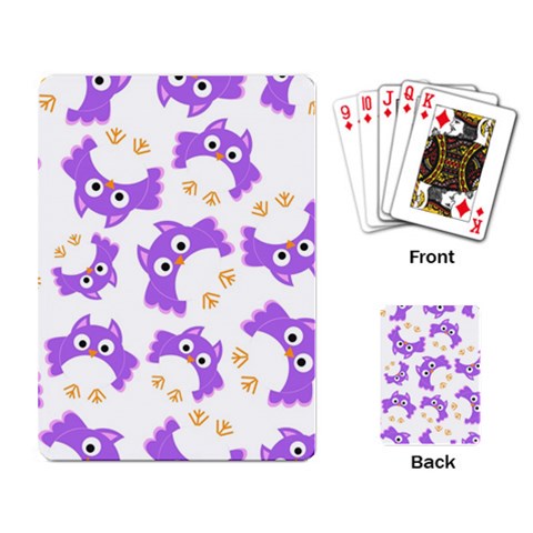 Purple Owl Pattern Background Playing Cards Single Design (Rectangle) from ArtsNow.com Back