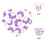 Purple Owl Pattern Background Playing Cards Single Design (Heart)