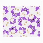 Purple Owl Pattern Background Small Glasses Cloth (2 Sides)