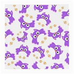 Purple Owl Pattern Background Medium Glasses Cloth (2 Sides)