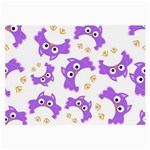 Purple Owl Pattern Background Large Glasses Cloth (2 Sides)