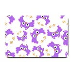 Purple Owl Pattern Background Small Doormat