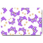 Purple Owl Pattern Background Large Doormat