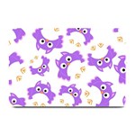 Purple Owl Pattern Background Plate Mats