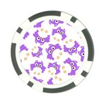 Purple Owl Pattern Background Poker Chip Card Guard
