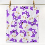 Purple Owl Pattern Background Face Towel