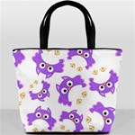 Purple Owl Pattern Background Bucket Bag