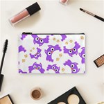 Purple Owl Pattern Background Cosmetic Bag (Small)