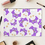 Purple Owl Pattern Background Cosmetic Bag (XL)