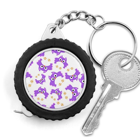 Purple Owl Pattern Background Measuring Tape from ArtsNow.com Front