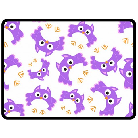 Purple Owl Pattern Background Fleece Blanket (Large) from ArtsNow.com 80 x60  Blanket Front