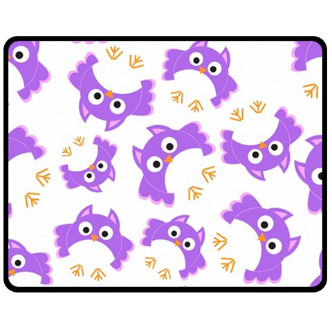 Purple Owl Pattern Background Fleece Blanket (Medium) from ArtsNow.com 60 x50  Blanket Front