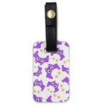 Purple Owl Pattern Background Luggage Tag (one side)