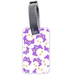 Purple Owl Pattern Background Luggage Tag (two sides)