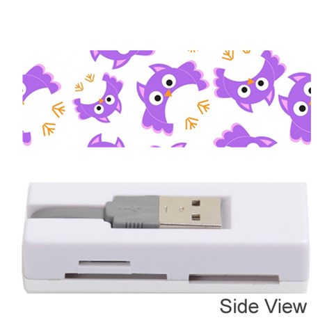 Purple Owl Pattern Background Memory Card Reader (Stick) from ArtsNow.com Front