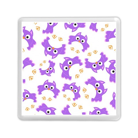 Purple Owl Pattern Background Memory Card Reader (Square) from ArtsNow.com Front