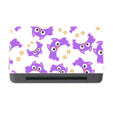 Purple Owl Pattern Background Memory Card Reader with CF from ArtsNow.com Front