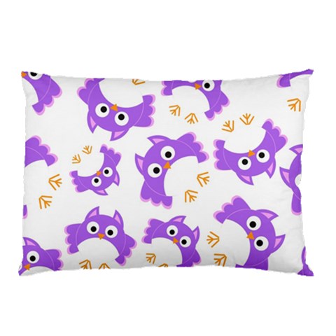 Purple Owl Pattern Background Pillow Case (Two Sides) from ArtsNow.com Front
