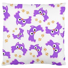 Purple Owl Pattern Background Large Cushion Case (Two Sides) from ArtsNow.com Back