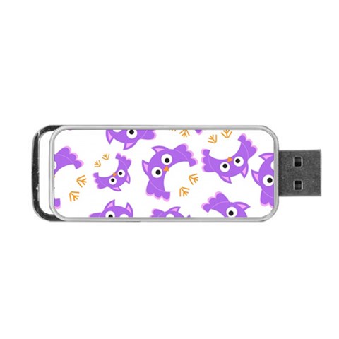 Purple Owl Pattern Background Portable USB Flash (Two Sides) from ArtsNow.com Back