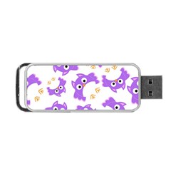 Purple Owl Pattern Background Portable USB Flash (Two Sides) from ArtsNow.com Back