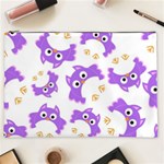 Purple Owl Pattern Background Cosmetic Bag (XXL)