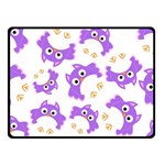 Purple Owl Pattern Background Two Sides Fleece Blanket (Small)