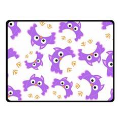 Purple Owl Pattern Background Two Sides Fleece Blanket (Small) from ArtsNow.com 45 x34  Blanket Back