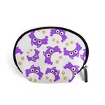 Purple Owl Pattern Background Accessory Pouch (Small)
