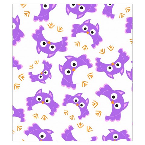 Purple Owl Pattern Background Drawstring Pouch (Small) from ArtsNow.com Back