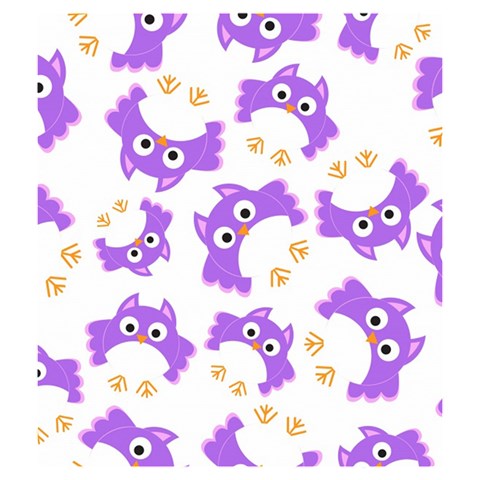 Purple Owl Pattern Background Drawstring Pouch (Medium) from ArtsNow.com Front