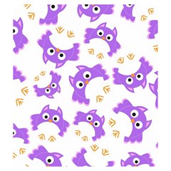 Purple Owl Pattern Background Drawstring Pouch (Medium) from ArtsNow.com Back