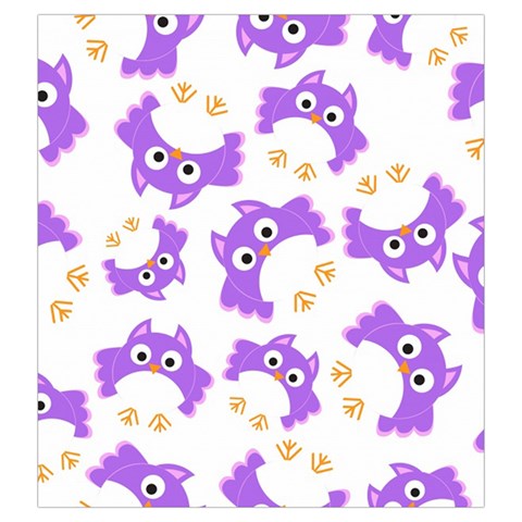 Purple Owl Pattern Background Drawstring Pouch (Large) from ArtsNow.com Front
